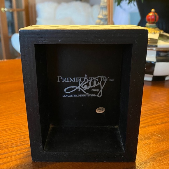 PRIMITIVES BY KATHY ~ WOOD BOX ART ~ "SAVE WATER DRINK WINE" ~ 4" x 5" - Picture 3 of 3